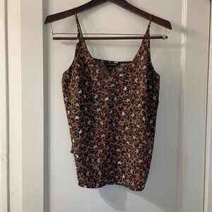 Banana Republic Silky Classic Camisole Size XS Brown and Rust Flowers